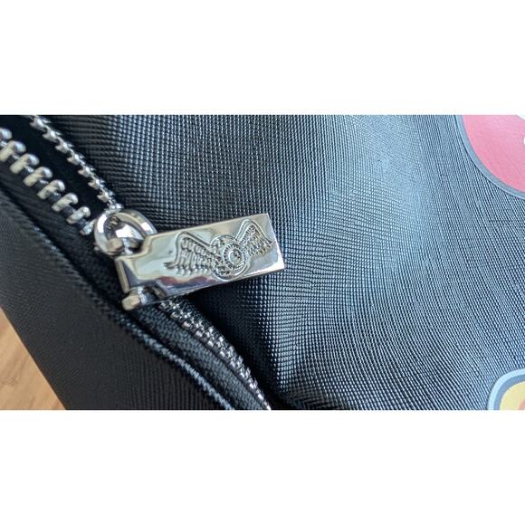 RARE NEW Von Dutch Large Multi-Flying Eye Graphic Backpack Streetwear Y2K Black